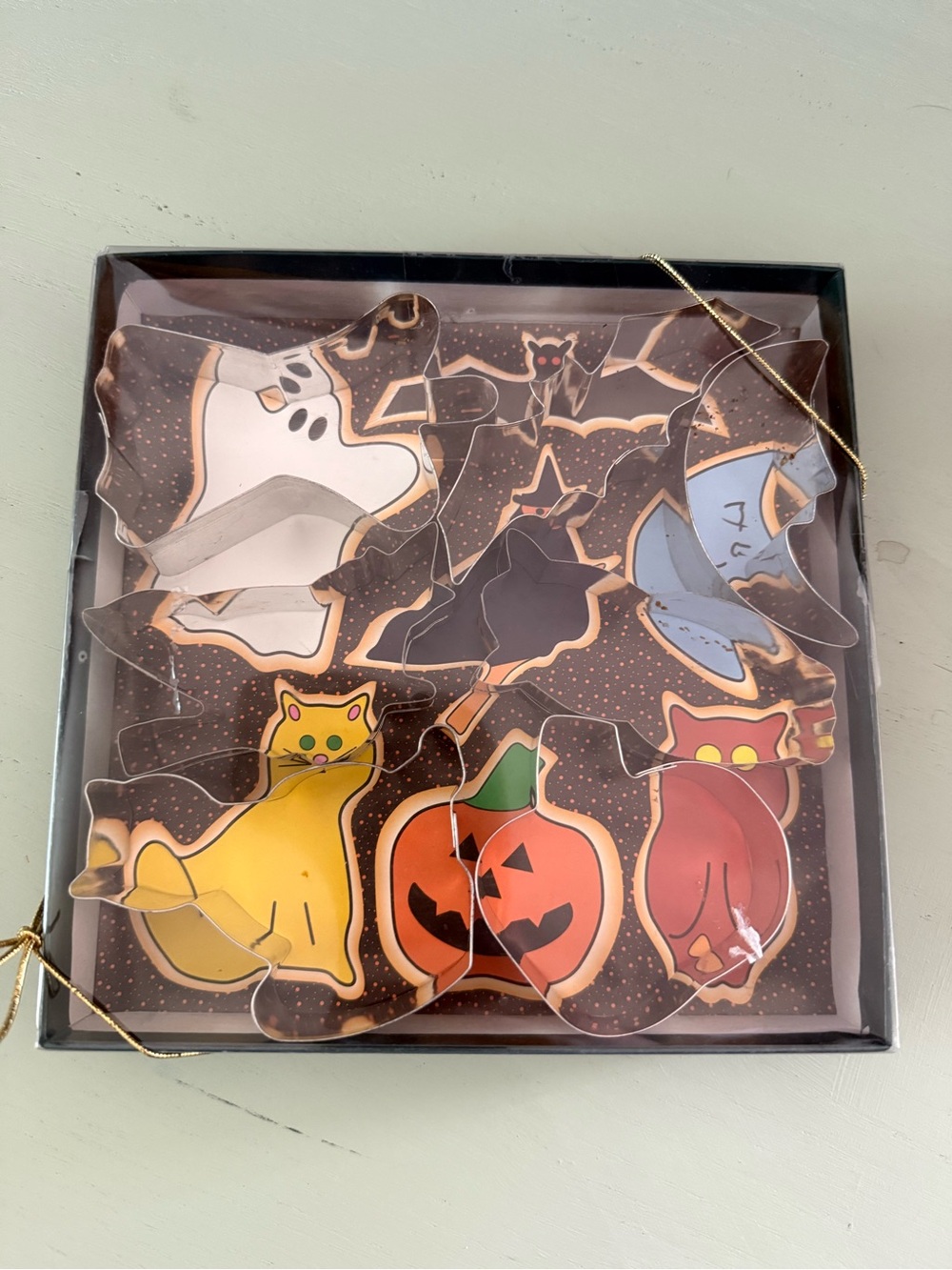 Vintage Box of 7 Halloween Cookie Cutters Metal New in Box 1990s Y2K
